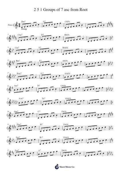 2 5 1 Groups of 7 asc from Root Sheet Music by Virlouis-Arr.Davexy Tykins