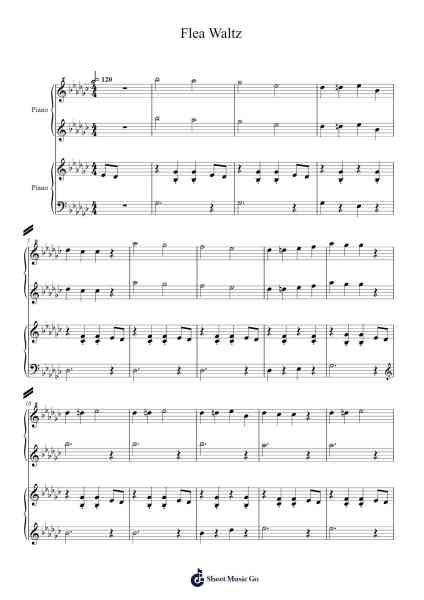 Flea Waltz Sheet Music by Anonymous-Arr.Prupert Cookegram