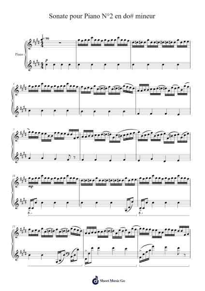 Sonate pour Piano No. 2 en Do♯ mineur Sheet Music by Xeholt-Arr.Gedodd