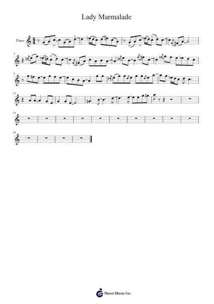 Lady Marmalade 乐谱由 undefined - 编曲 Swinale Reedria