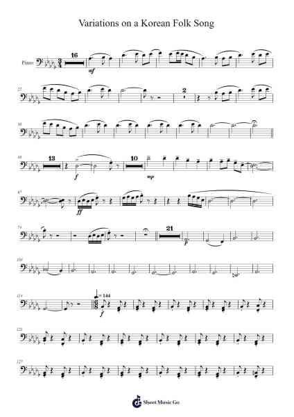 VARIATIONS ON A KOREAN FOLK SONG Sheet Music by John Barnes Chance-Arr.Hufaithe Deantate