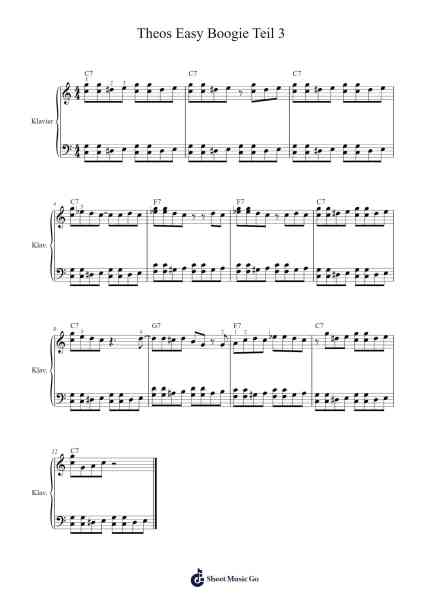 Theos Easy Boogie Teil 3 Sheet Music by Theo Degler-Arr.Joypoe Willze