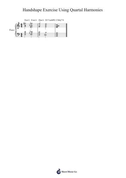 Handshape Exercise Using Quartal Harmonies Sheet Music by Digby The Pianoman-Arr.Flowerthan