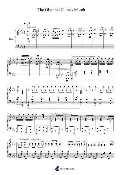 The Olympic Game's March Sheet Music by Mokaya Mateni-Arr.Dickbryce Biien