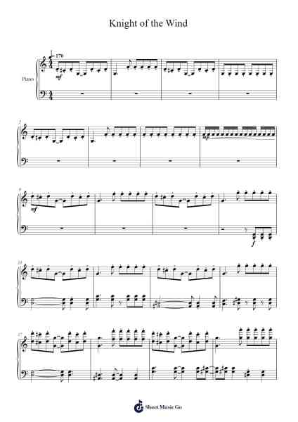Knight of the Wind Sheet Music by Crush 40-Arr.Thodoreien