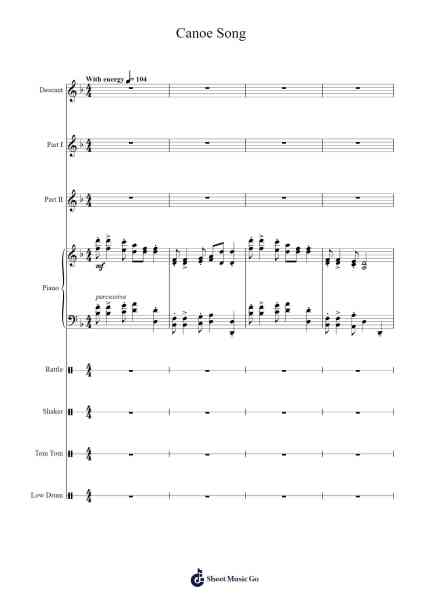 Canoe Song (My Paddle's Keen and Bright) Sheet Music by Ruth Morris Gray-Arr.Wildech Mopold