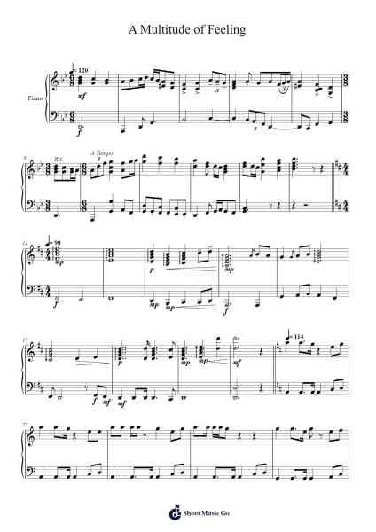 A Multitude of Feeling Sheet Music by Rhysvelt Soumore-Arr.Deanlay Dulsnow