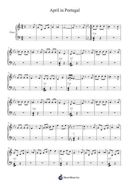 April in Portugal Sheet Music by Raul Ferrão-Arr.Leomos