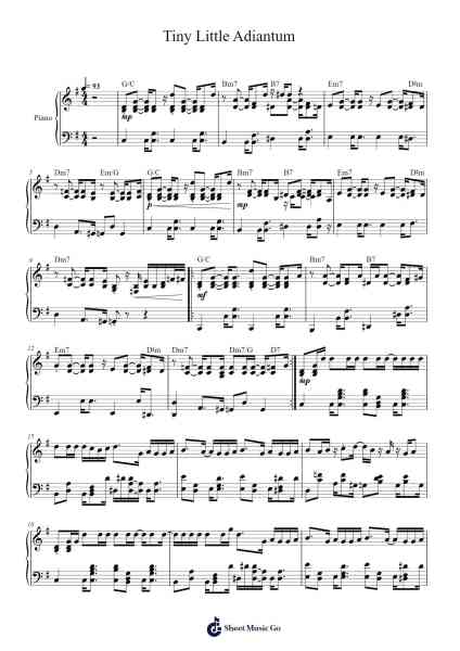 Tiny Little Adiantum Sheet Music by Shibayan Records-Arr.Cotphrey