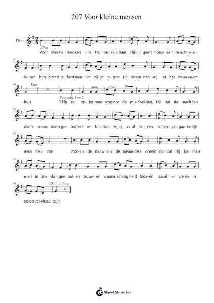 207 Voor kleine mensen Sheet Music by -Arr.Jorrell