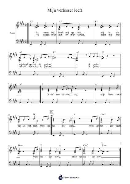 Mijn verlosser leeft Sheet Music by -Arr.Joanreade Annlus