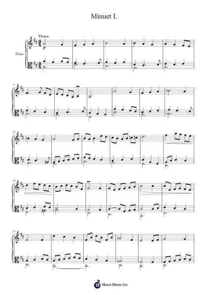 Minuet I. Sheet Music by Godfunk Cotcliff-Arr.Kathtta