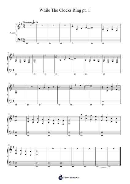 While The Clocks Ring pt. 1 Sheet Music by Tom Henderickx-Arr.Yedlis Nycol