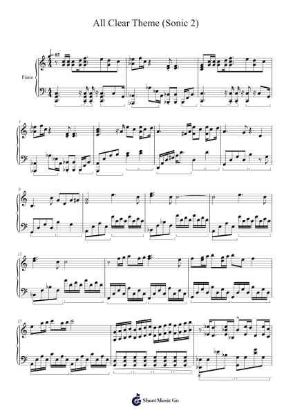 All Clear Theme (Sonic 2) Sheet Music by Masato Nakamura-Arr.Paydice
