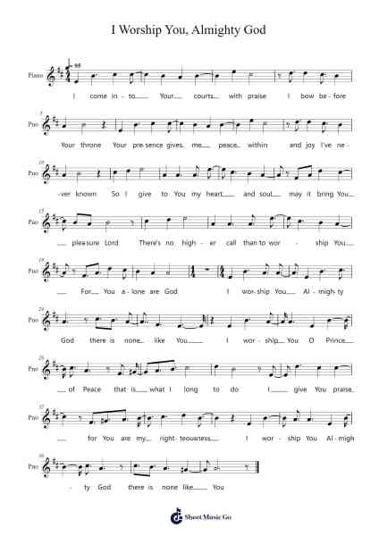 I Worship You, Almighty God Sheet Music by Ishikawa Jun-Arr.Charjames