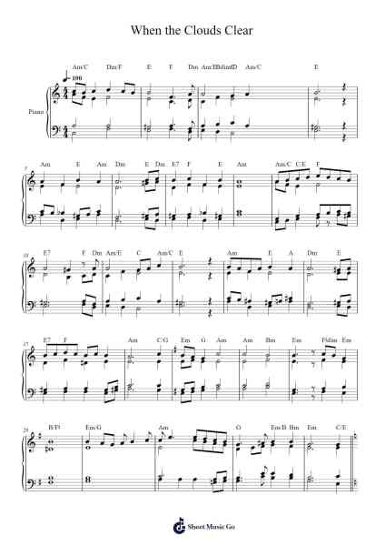 When The Clouds Clear Sheet Music by Karen Smith-Arr.Loliz O'Conbach