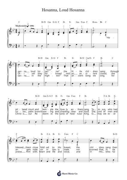 Hosanna, Loud Hosanna Sheet Music by Jennette Threlfall-Arr.Montor