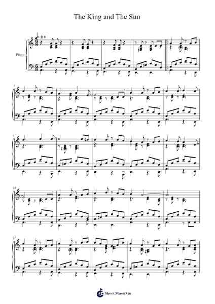 The King and The Sun Sheet Music by Jun Ishikawa-Arr.Robn