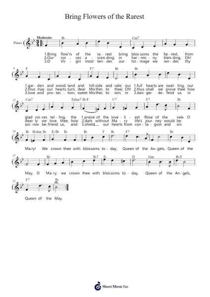 Bring Flowers of the Rarest Sheet Music by Mary E. Walsh-Arr.Jonal Lancepys