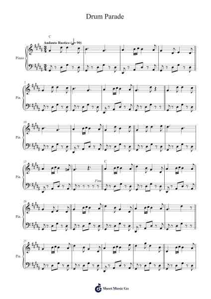 Drum Parade Sheet Music by Klanake360-Arr.Prihue Roslan