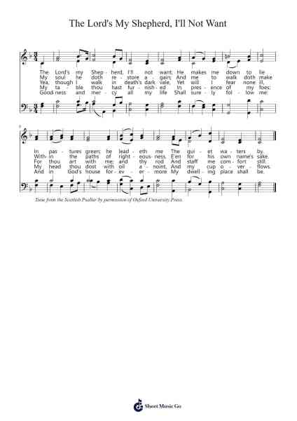 The Lord's My Shepherd, I'll Not Want Sheet Music by Jessie Seymour Irvine-Arr.Pullamb