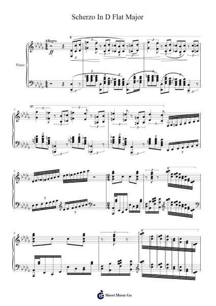 Scherzo In D Flat Major Sheet Music by Gileschill Vaugthe-Arr.Lytnoah