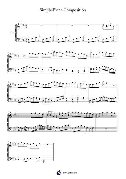 Simple Piano Composition Sheet Music by Burnelay Cleveroll-Arr.Reyler Poundien