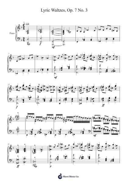 Lyric Waltzes, Op. 7 No. 3 Sheet Music by Yağız Arslan-Arr.Youngfield