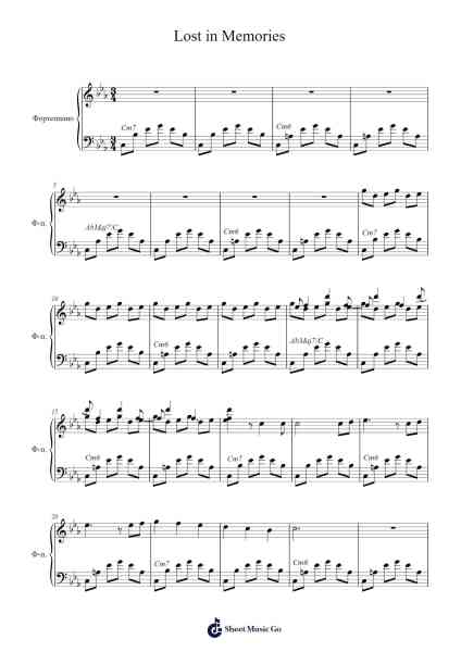 Lost in Memories Sheet Music by Shirō Sagisu-Arr.Bystrong