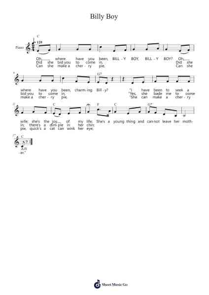 Billy Boy โน้ตเพลงโดย Traditional-Arr.Churmike