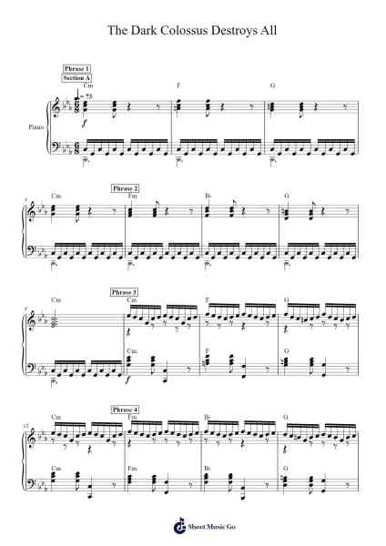 The Dark Colossus Destroys All Sheet Music by Keiichi Okabe-Arr.Yorkkim