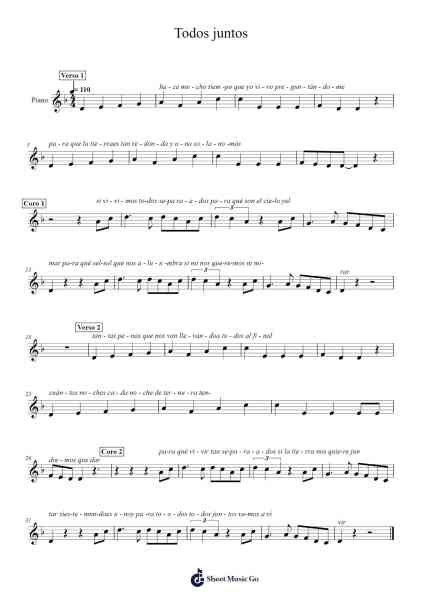 Todos juntos Sheet Music by Los Jaivas-Arr.Hornjudd