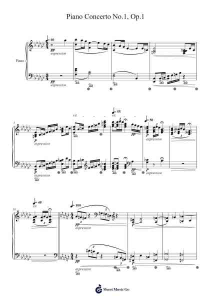 Piano Concerto No. 1 in F-Sharp Minor, Op. 1 Sheet Music by Sergei Rachmaninoff-Arr.Larple