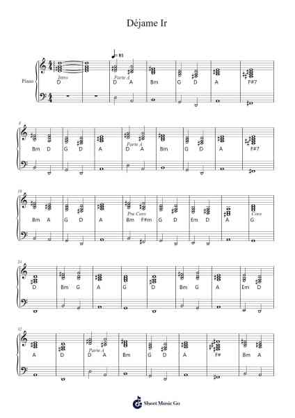 Déjame Ir 樂譜由 Andrés Cepeda/Morat - 編曲 Songes