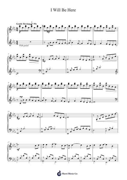 I Will Be Here Sheet Music by Steven Curtis Chapman-Arr.Elroygale Whvan