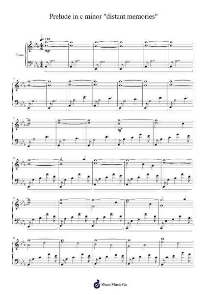 Prelude in c minor "distant memories" Sheet Music by Forge-Arr.Mickbess