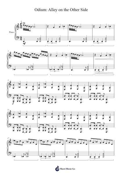Odium: Alley on the Other Side Sheet Music by Misc Computer Games-Arr.Wolian