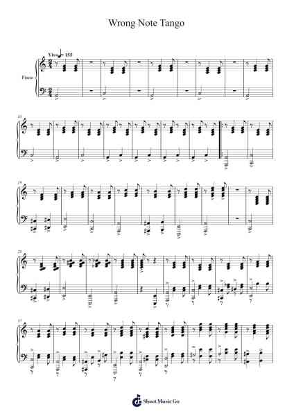 Wrong Note Tango Sheet Music by Xing Gao-Arr.Vebted Saulquinn