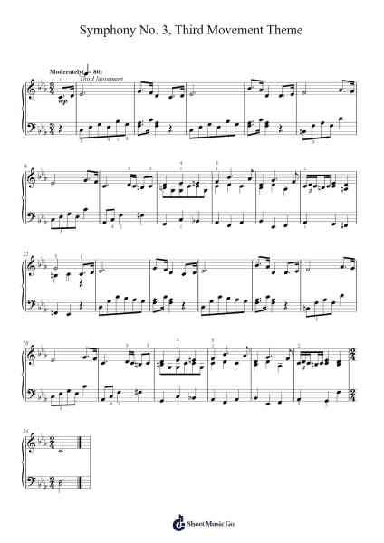 Symphony No. 3 in F Major, Op. 90: III. Poco allegretto Sheet Music by Johannes Brahms-Arr.Wanje Phoefra