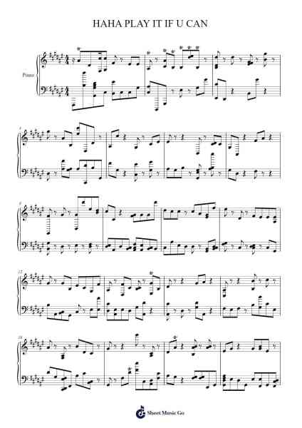 HAHA PLAY IT IF U CAN Sheet Music by Dragonstar08-Arr.Deblack Sram