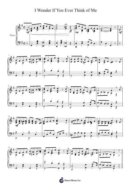 I Wonder If You Ever Think of Me Sheet Music by R. M. Stults-Arr.Clifffitch