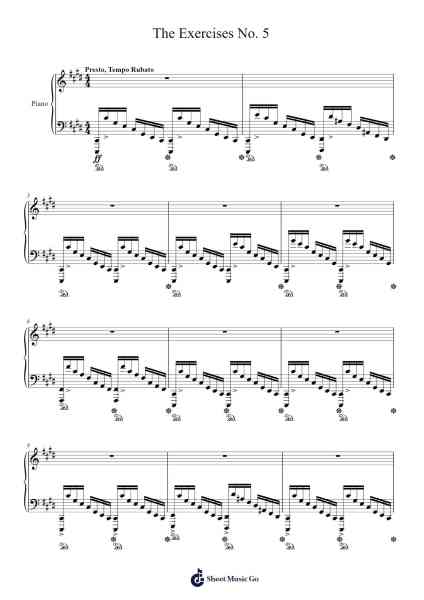 The Exercises 4 No. 5 "Panic" Sheet Music by Hicksne-Arr.Yesea