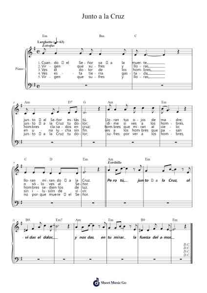 Junto a la Cruz Sheet Music by Vicente Mateu-Arr.Chrisboyd Crosean