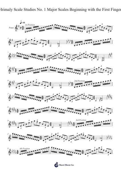 Hrimaly Scale Studies No. 1 Major Scales Beginning with the First Finger Sheet Music by Hrimaly-Arr.Uppold Bruckey