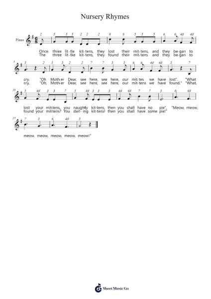 Nursery Rhymes Sheet Music by Misc Children-Arr.Earlharine