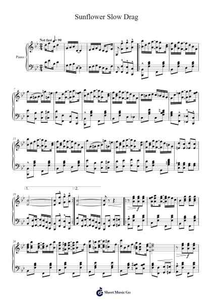 Sunflower Slow Drag Sheet Music by Scott Joplin-Arr.Handre Raekiel