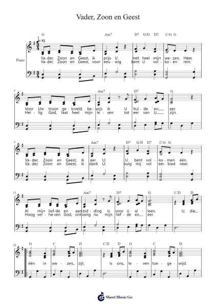 Vader, Zoon en Geest Sheet Music by -Arr.Bergdrew Browningthur