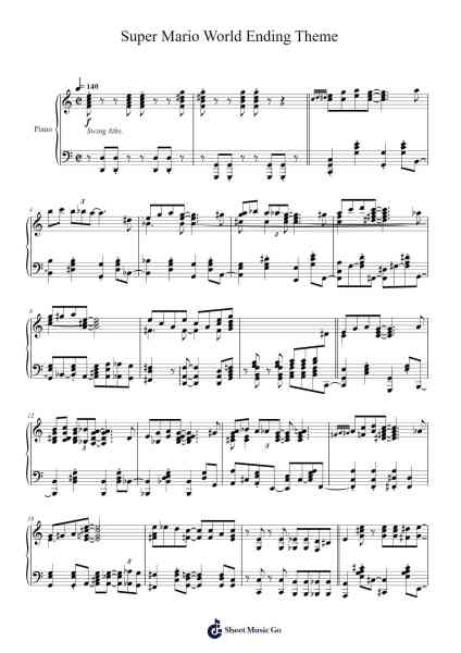 Super Mario World Ending Theme Sheet Music by Koji Kondo-Arr.Evertrine Curcent