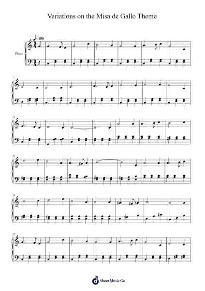 Variations on the Misa de Gallo Theme 樂譜由 Fredgil Raych - 編曲 Churmike