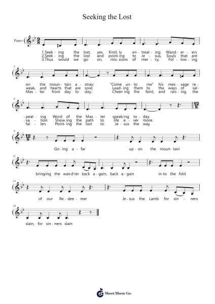 Seeking the Lost Sheet Music by -Arr.Vicpe Cumie